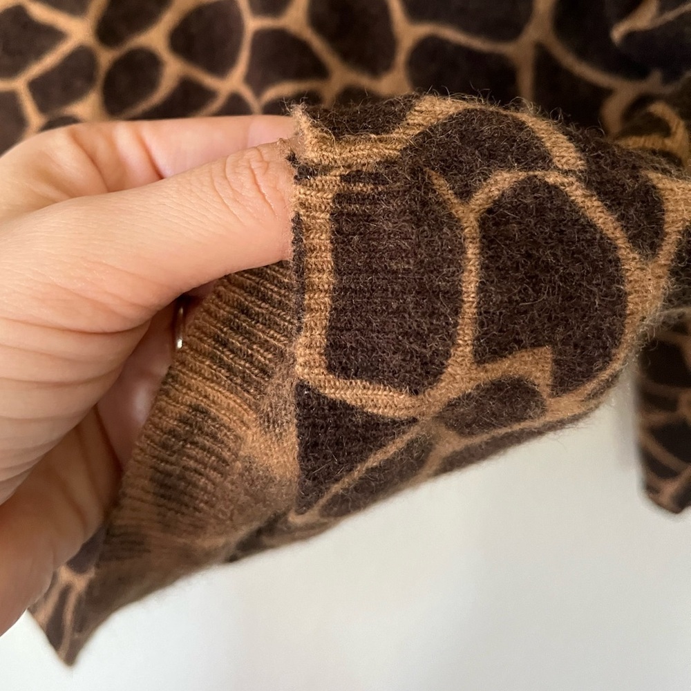 Vintage Causal Corner Giraffe Lambswool & Rabbit Fur Sweater Women Size S - Picture 9 of 13